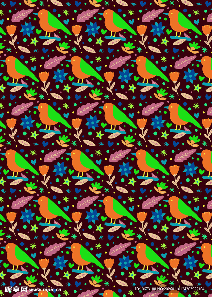 多彩鹦鹉图案背景纹理