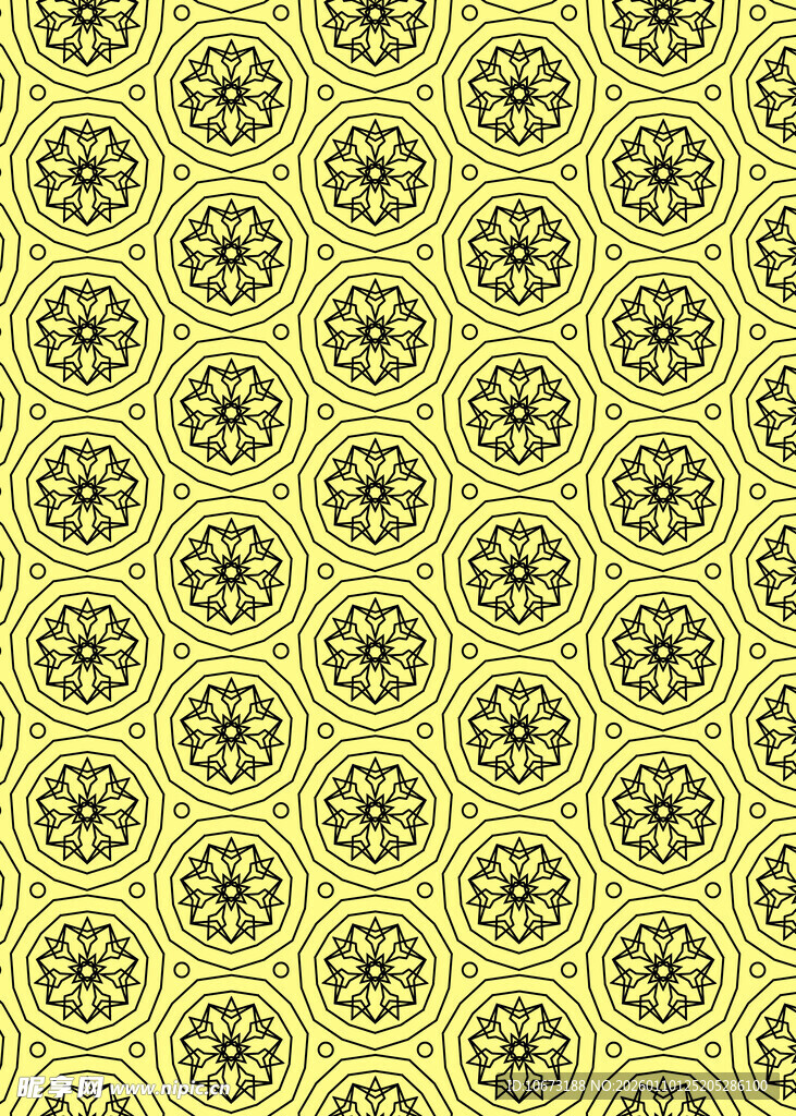 黄色几何花纹图案背景