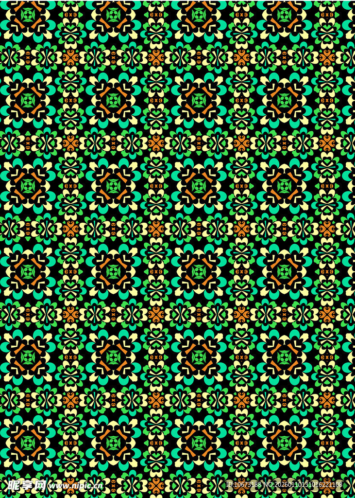 绿色几何图案花纹背景