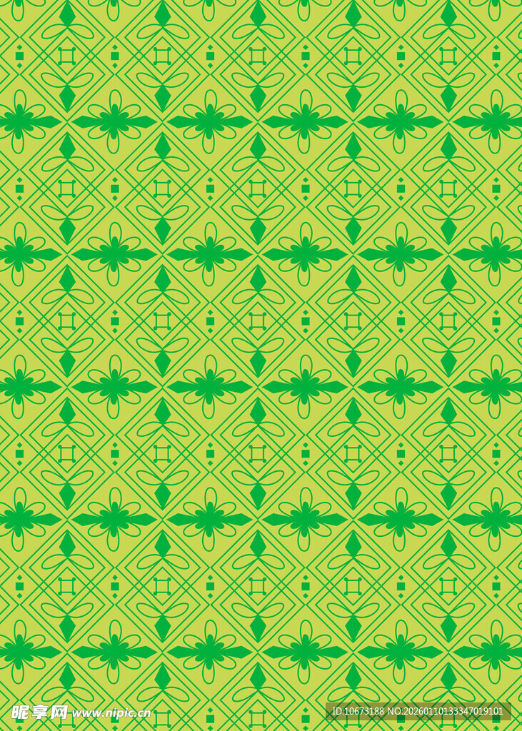 绿色几何图案无缝背景