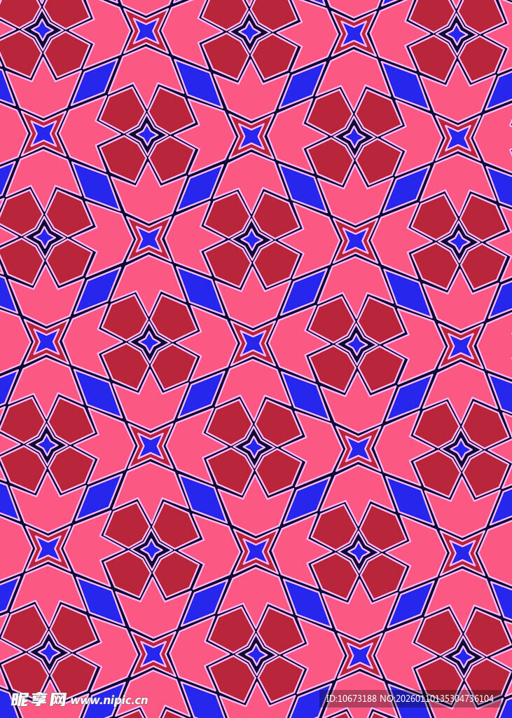 粉色几何图案无缝花纹