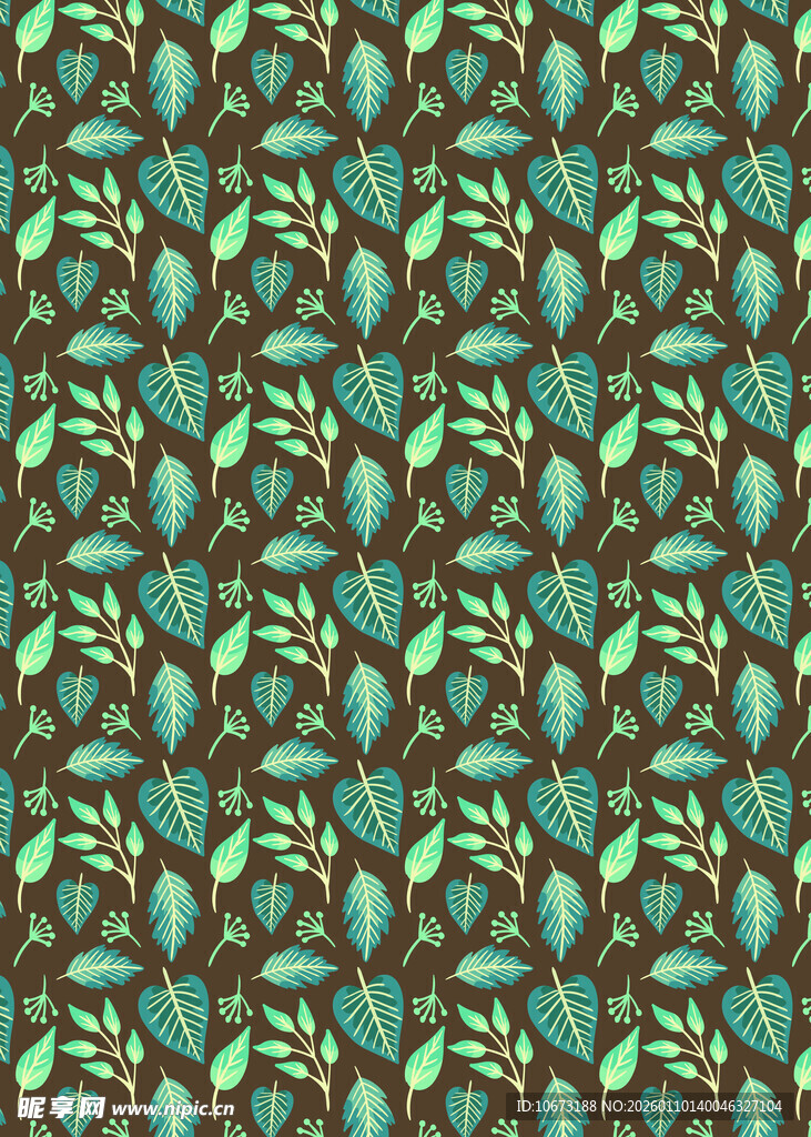 绿叶图案背景纹理