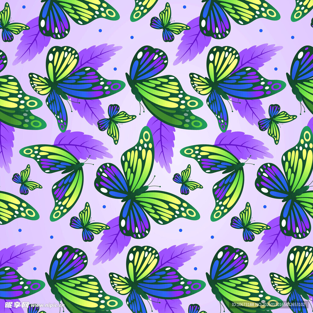 多彩蝴蝶图案背景