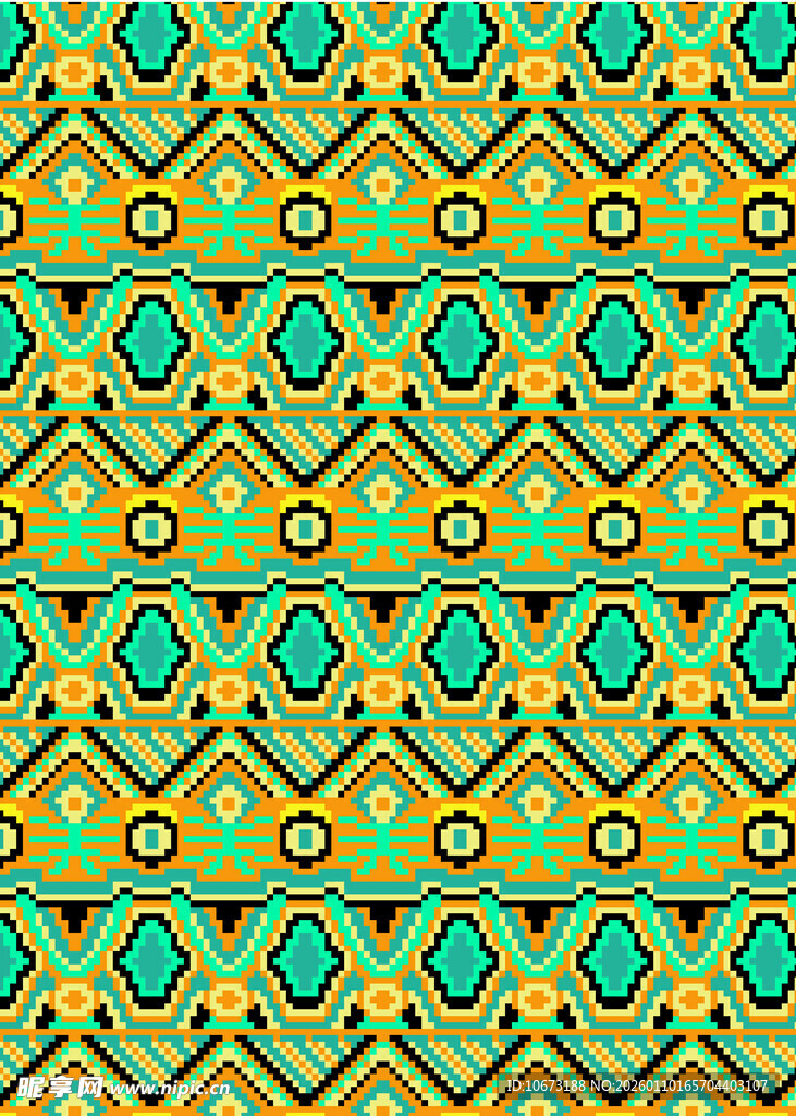 几何图案的多彩装饰纹理