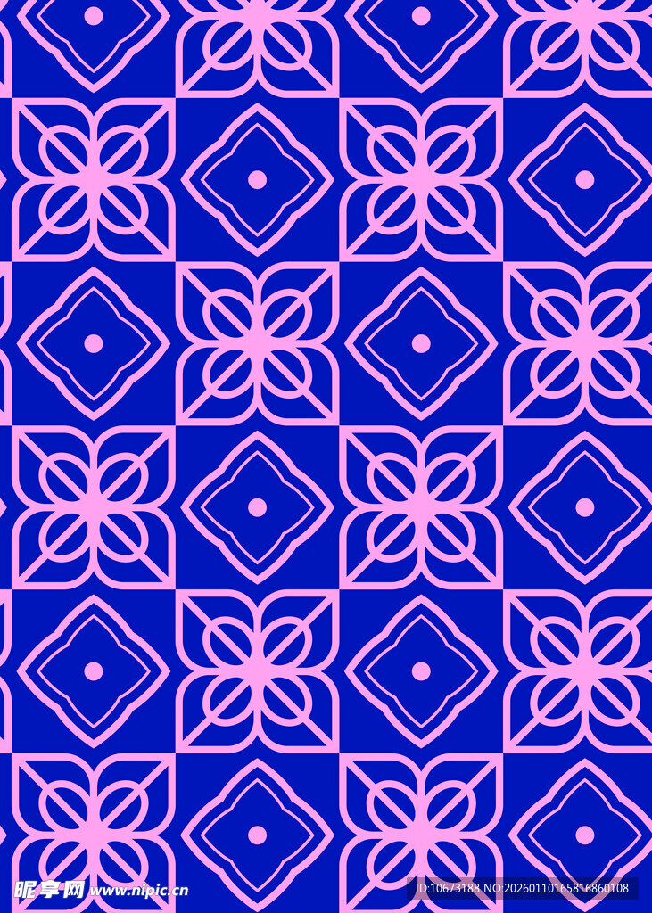 蓝粉几何图案无缝背景