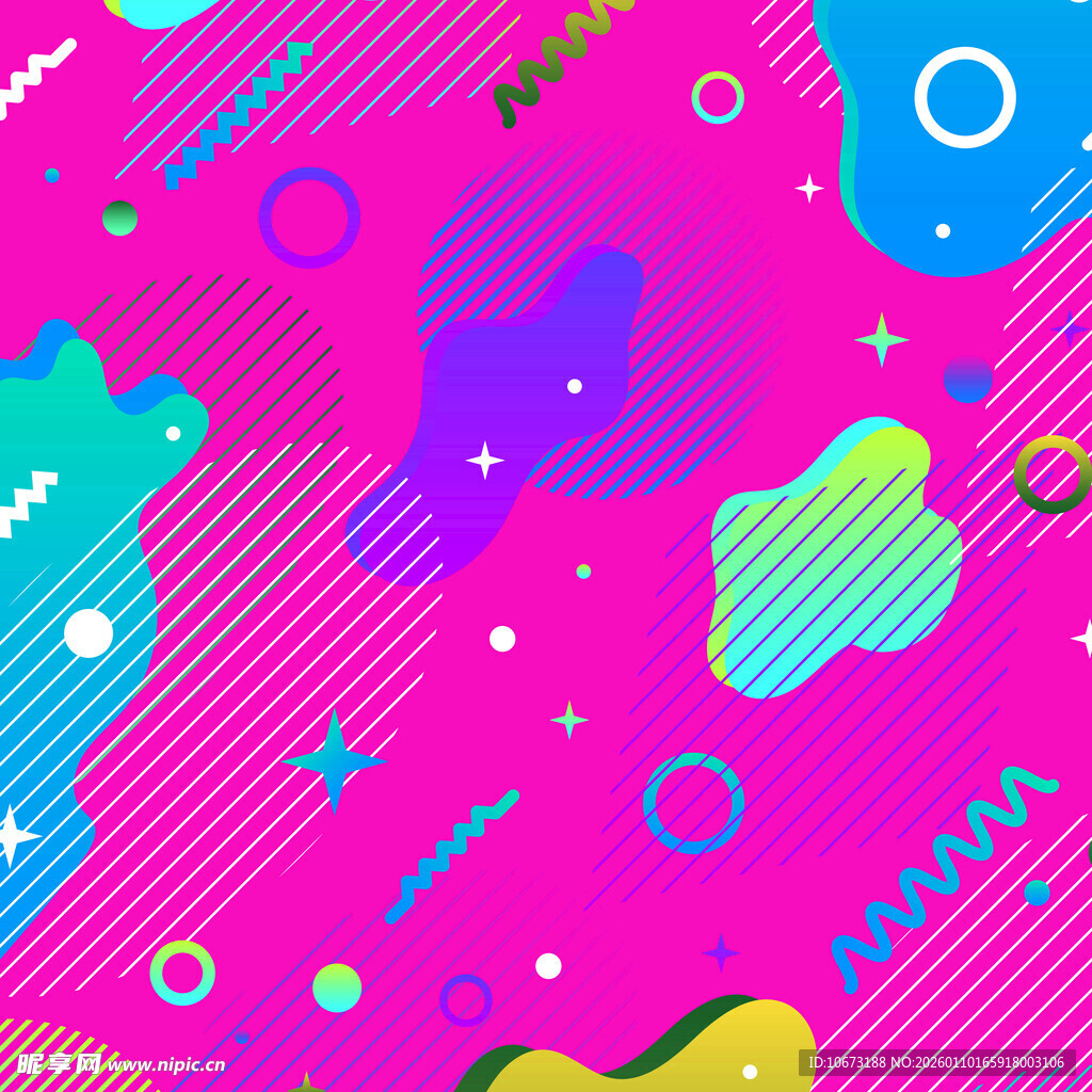 梦幻多彩几何抽象背景图