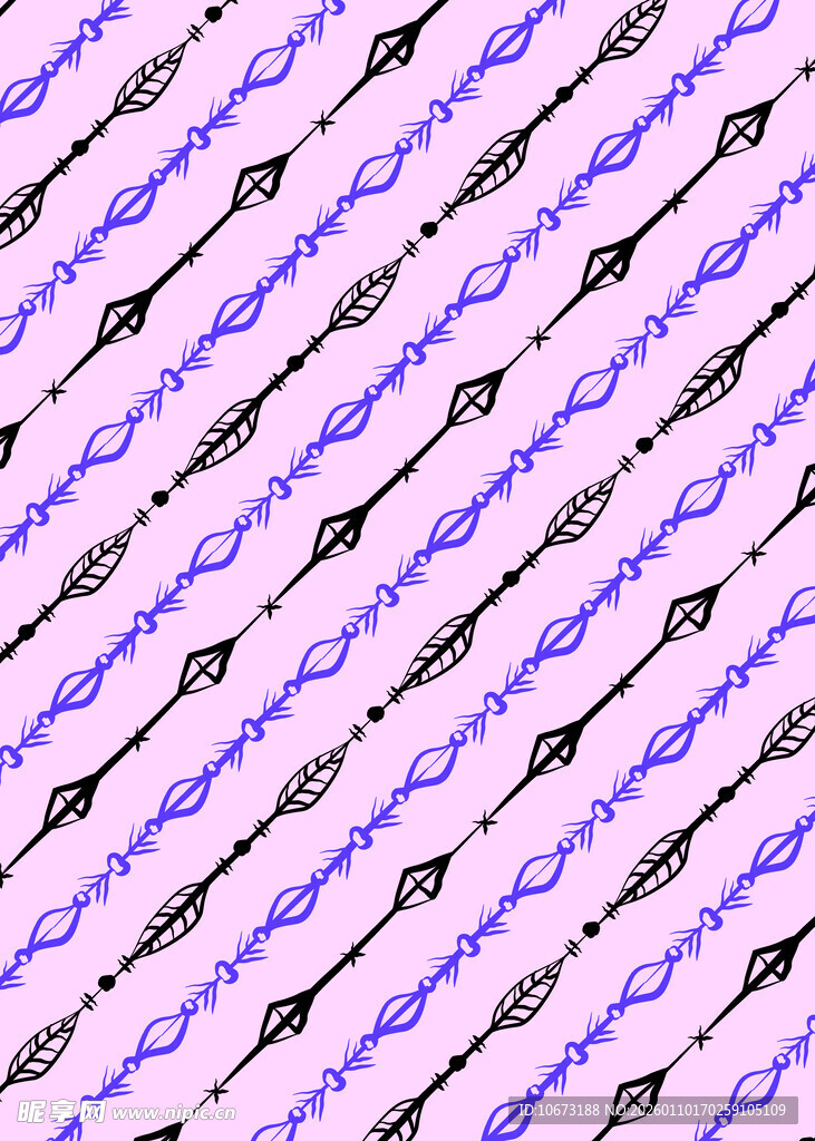 紫色箭头波浪纹图案背景
