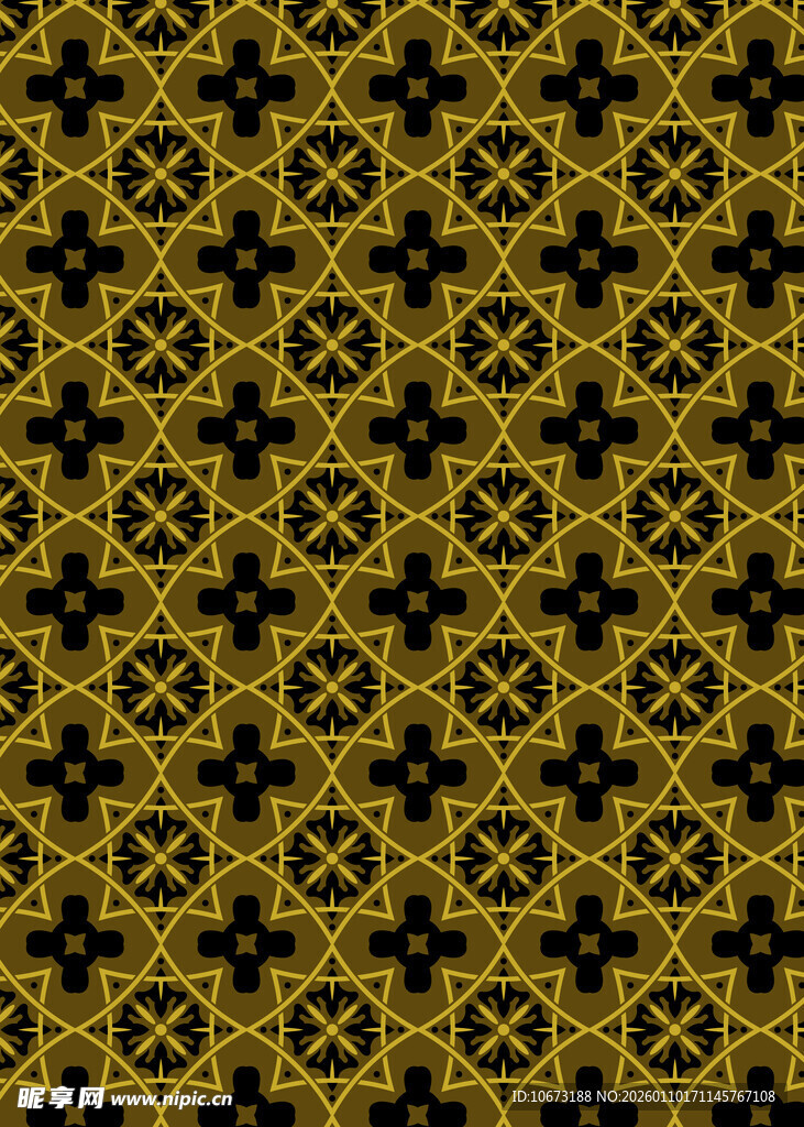 黑色底金色花纹几何图案