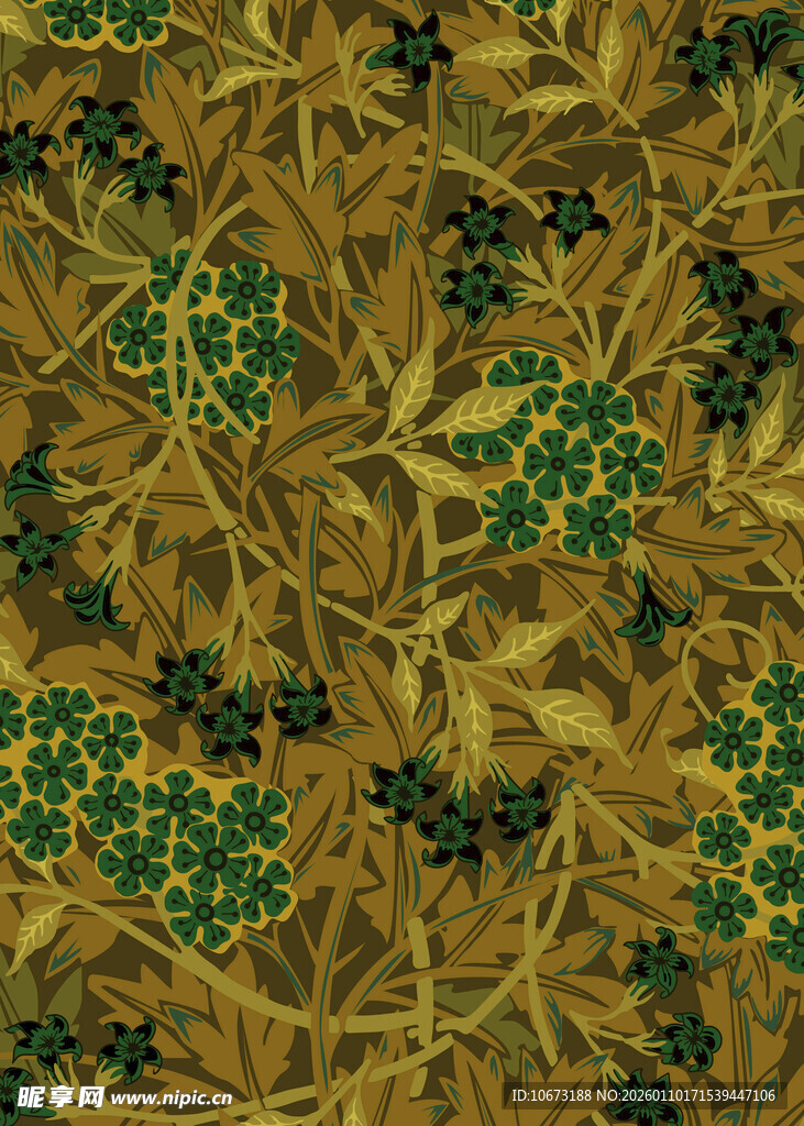 复古风植物花卉图案纹理