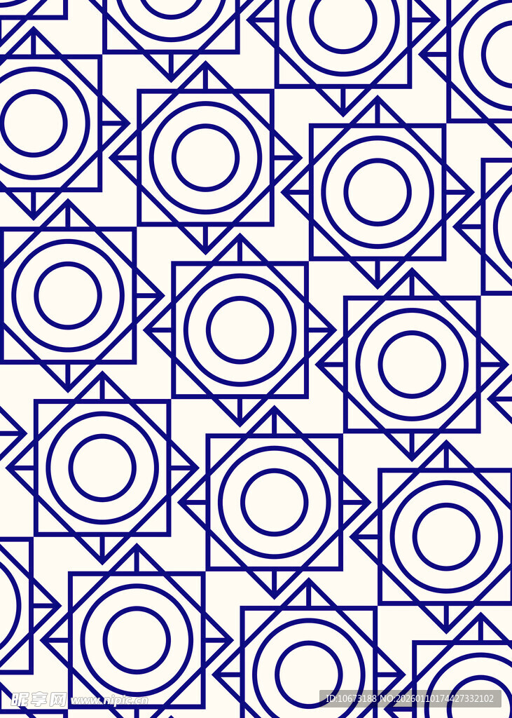 蓝白几何图案无缝背景