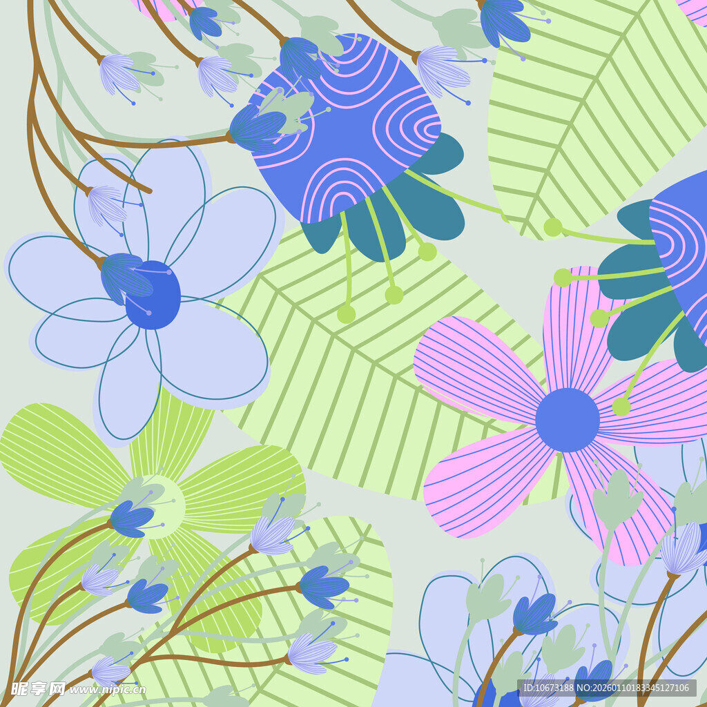 多彩花卉图案背景