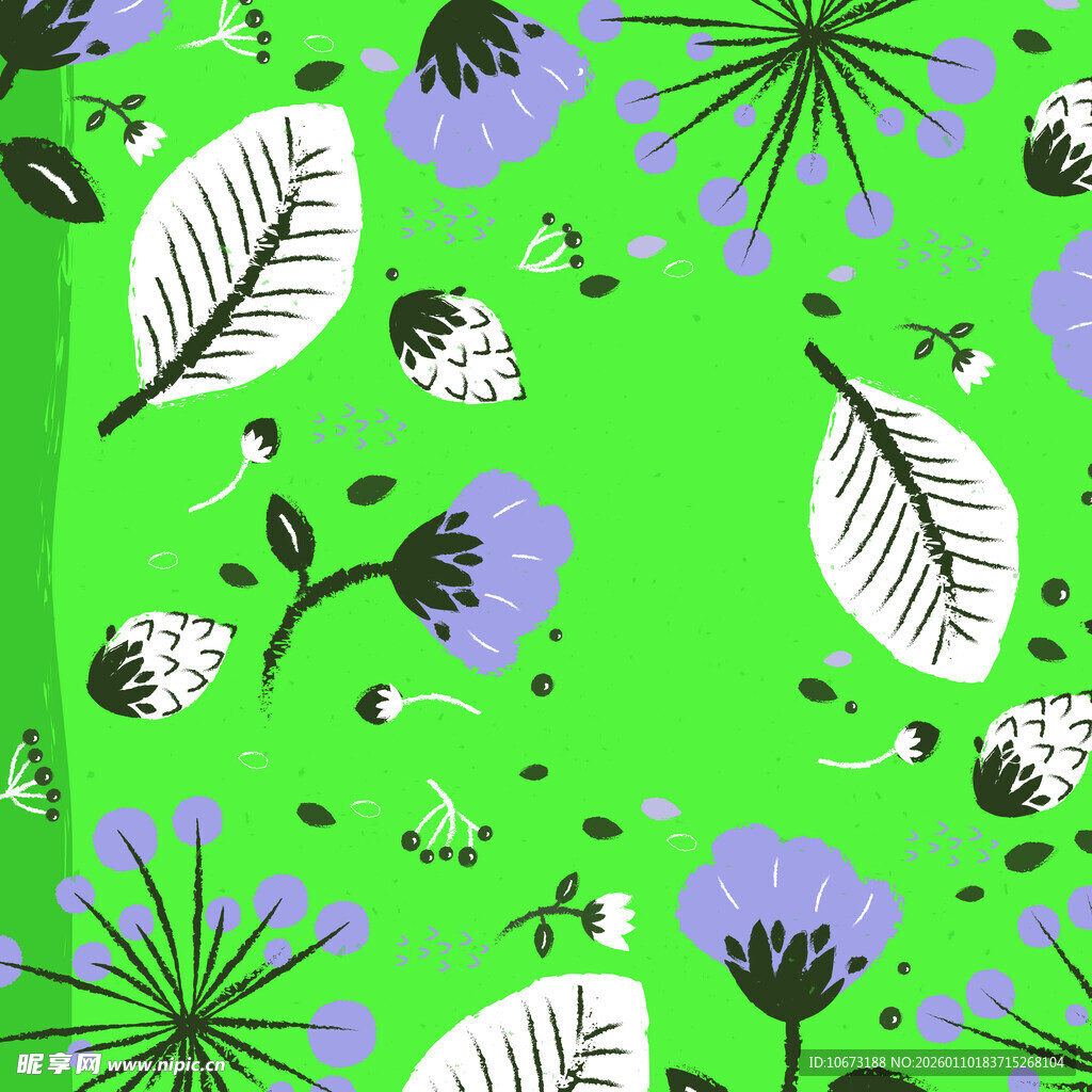 绿色花卉图案背景设计