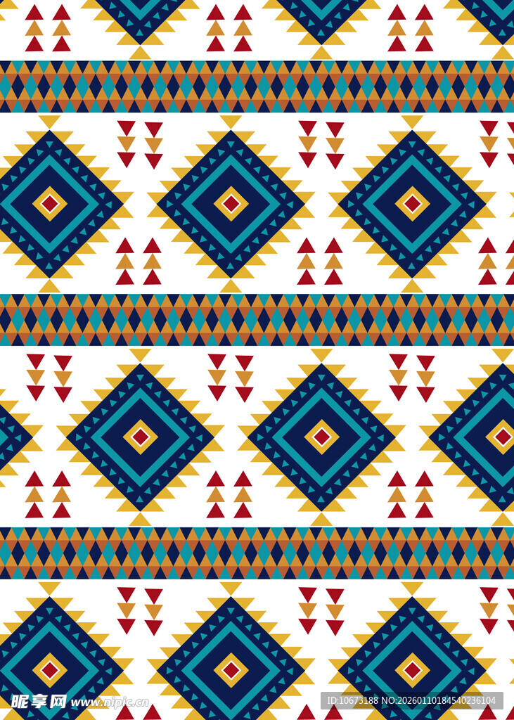 几何图案民族风无缝花纹