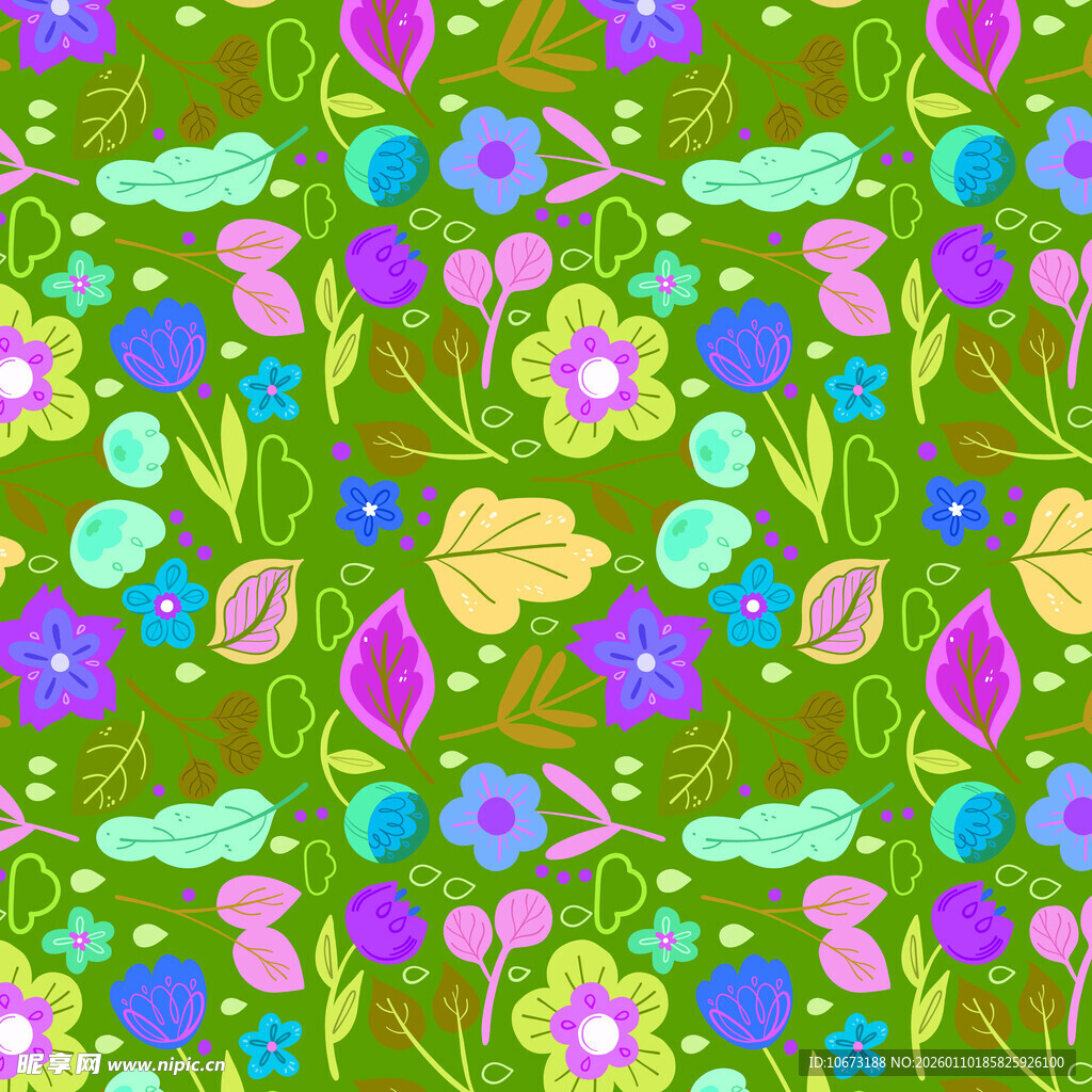 多彩花卉图案背景