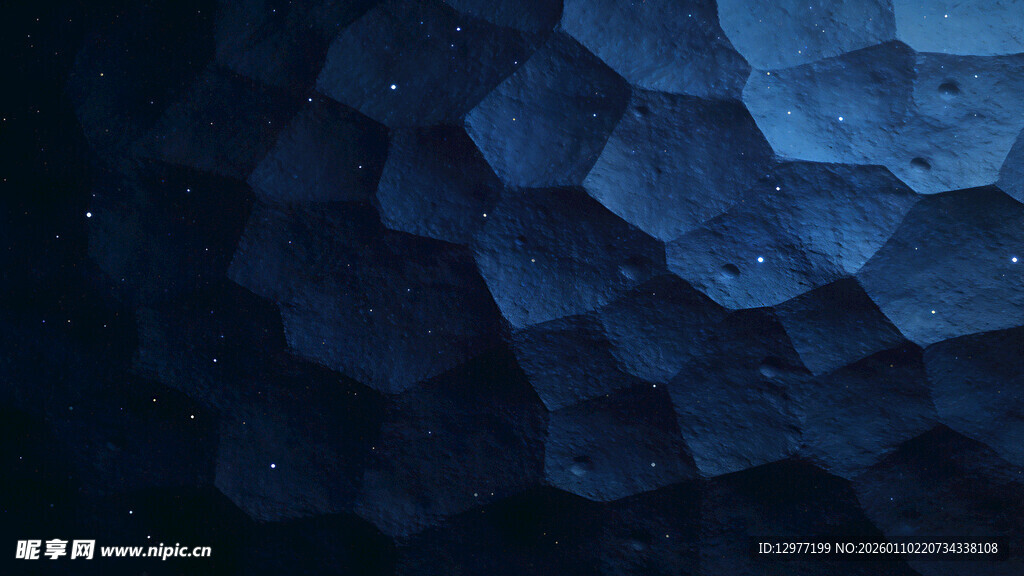 深蓝色六边形纹理图案