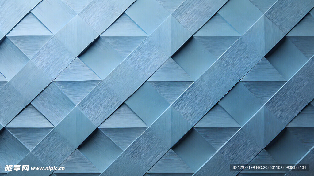 蓝色几何立体墙面纹理