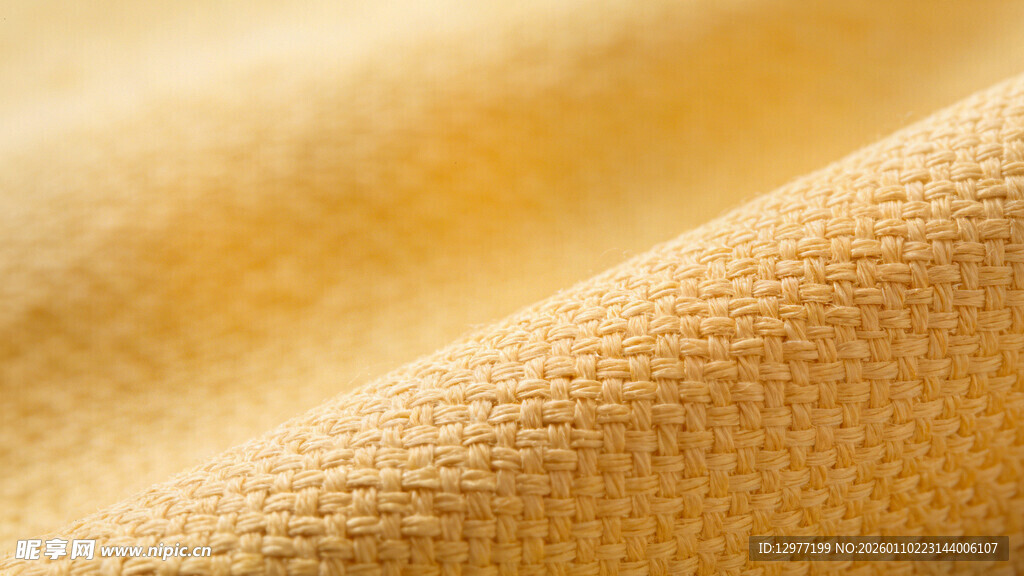 黄色纹理织物特写