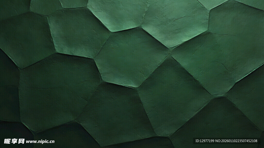 深绿色多边形几何纹理背景