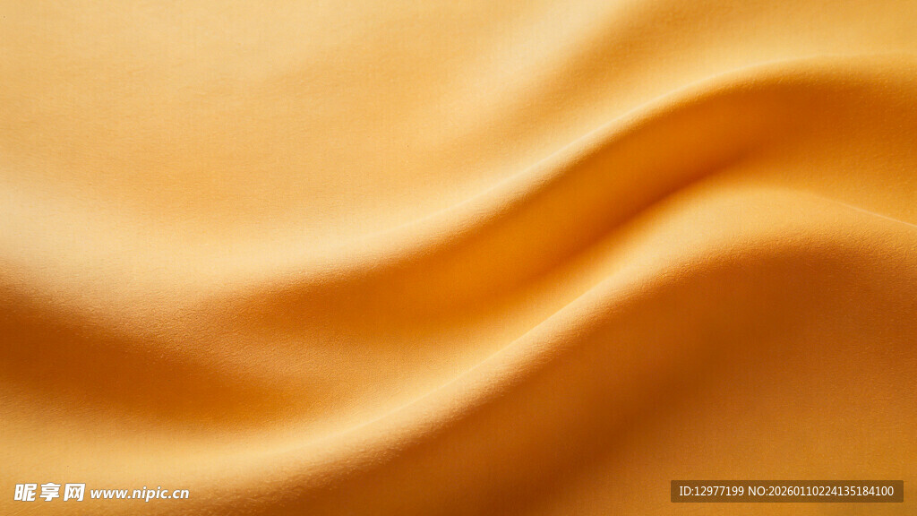 金黄丝滑布料纹理特写