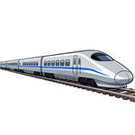 高速银色流线型动车模型