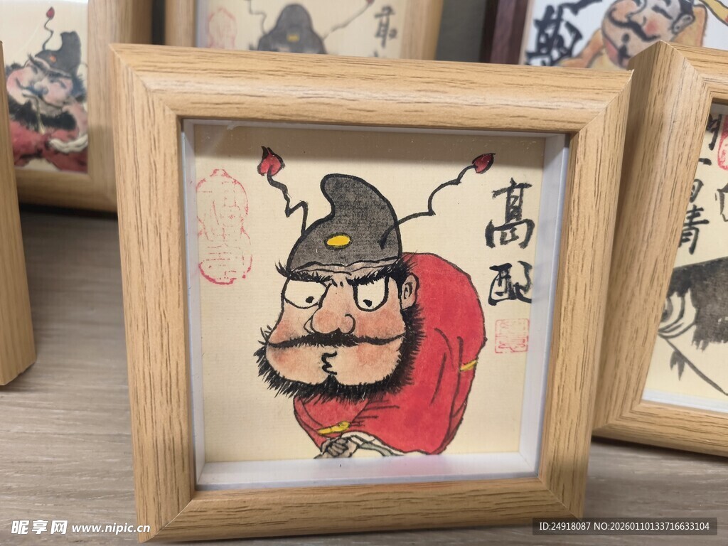 传统手绘高鼻梁人物画像
