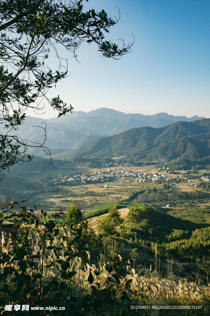 山间美景 绿意盎然的风光