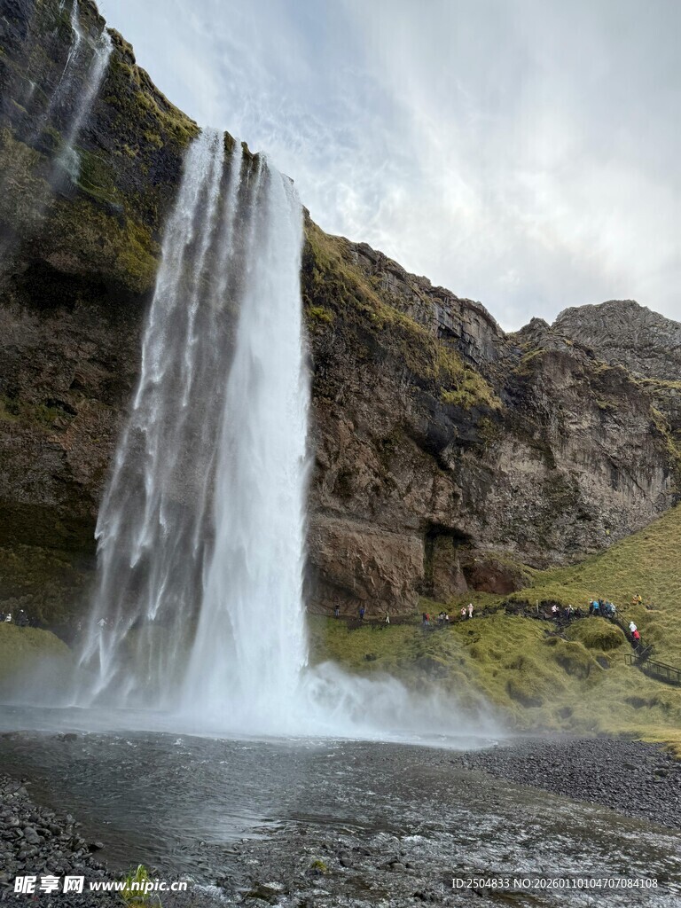 冰岛壮观瀑布自然美景