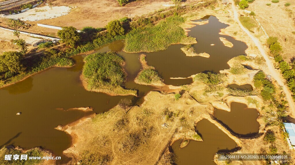 干旱地区的河流景观