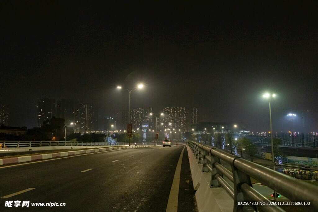 夜晚城市道路夜景