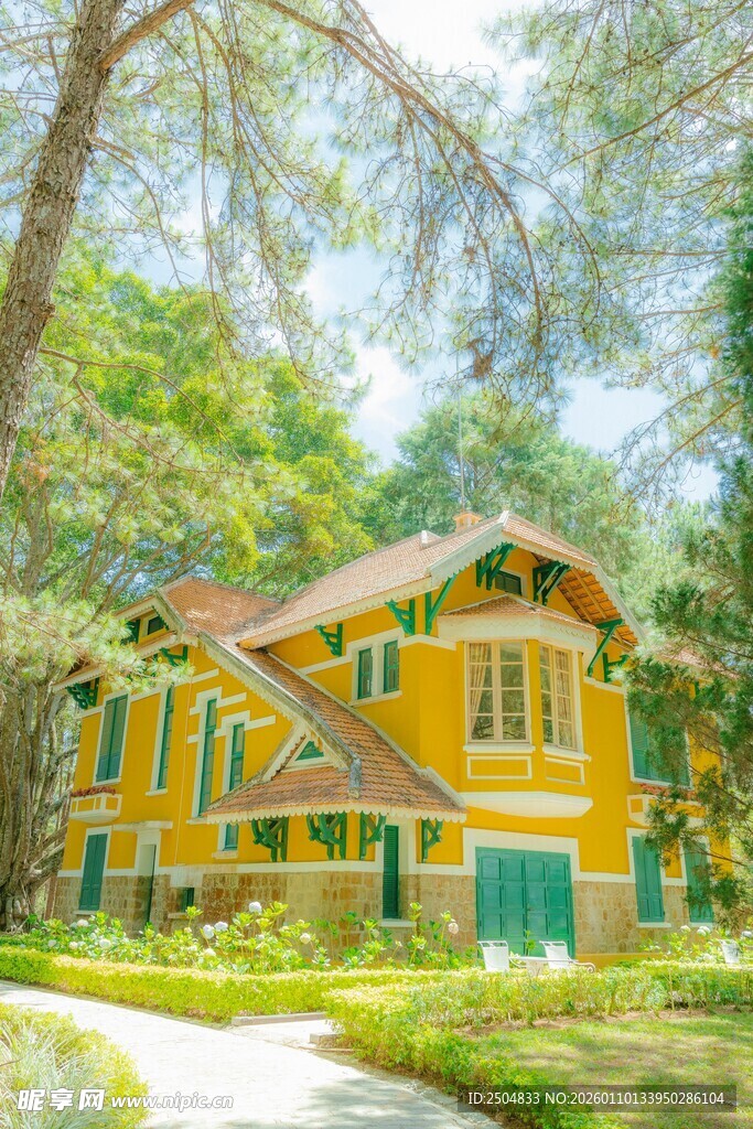 林中黄屋 自然静谧 居