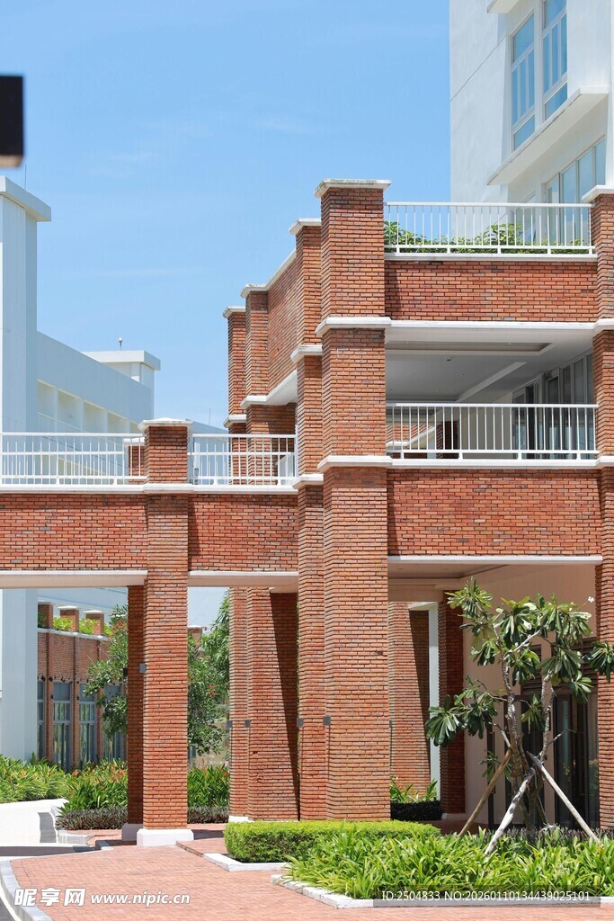 红砖建筑外观设计展示