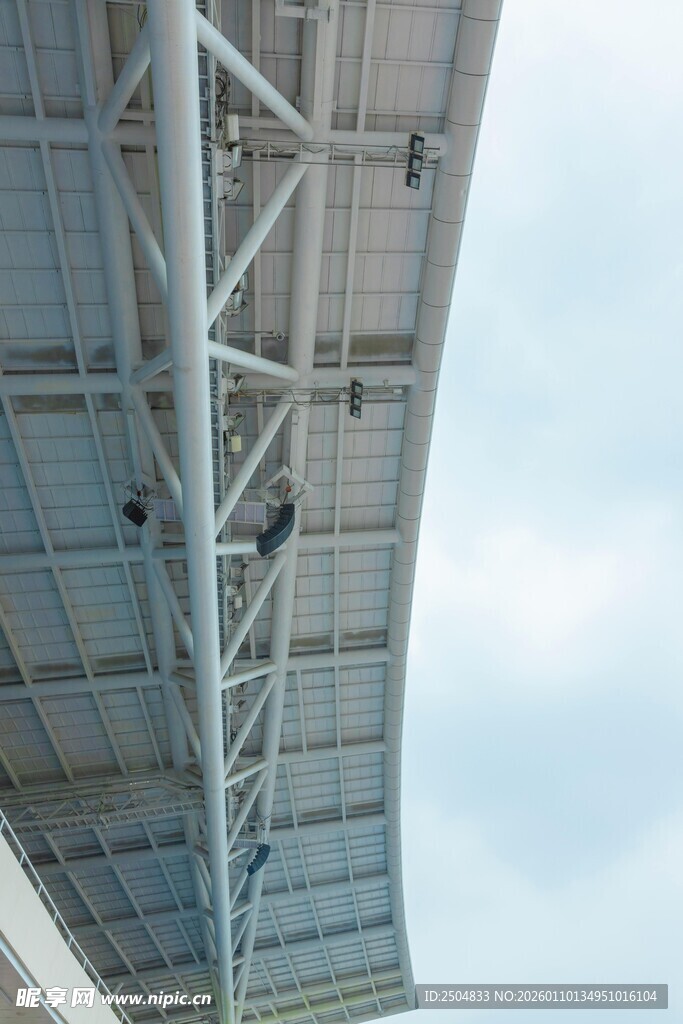 钢结构屋顶建筑特写