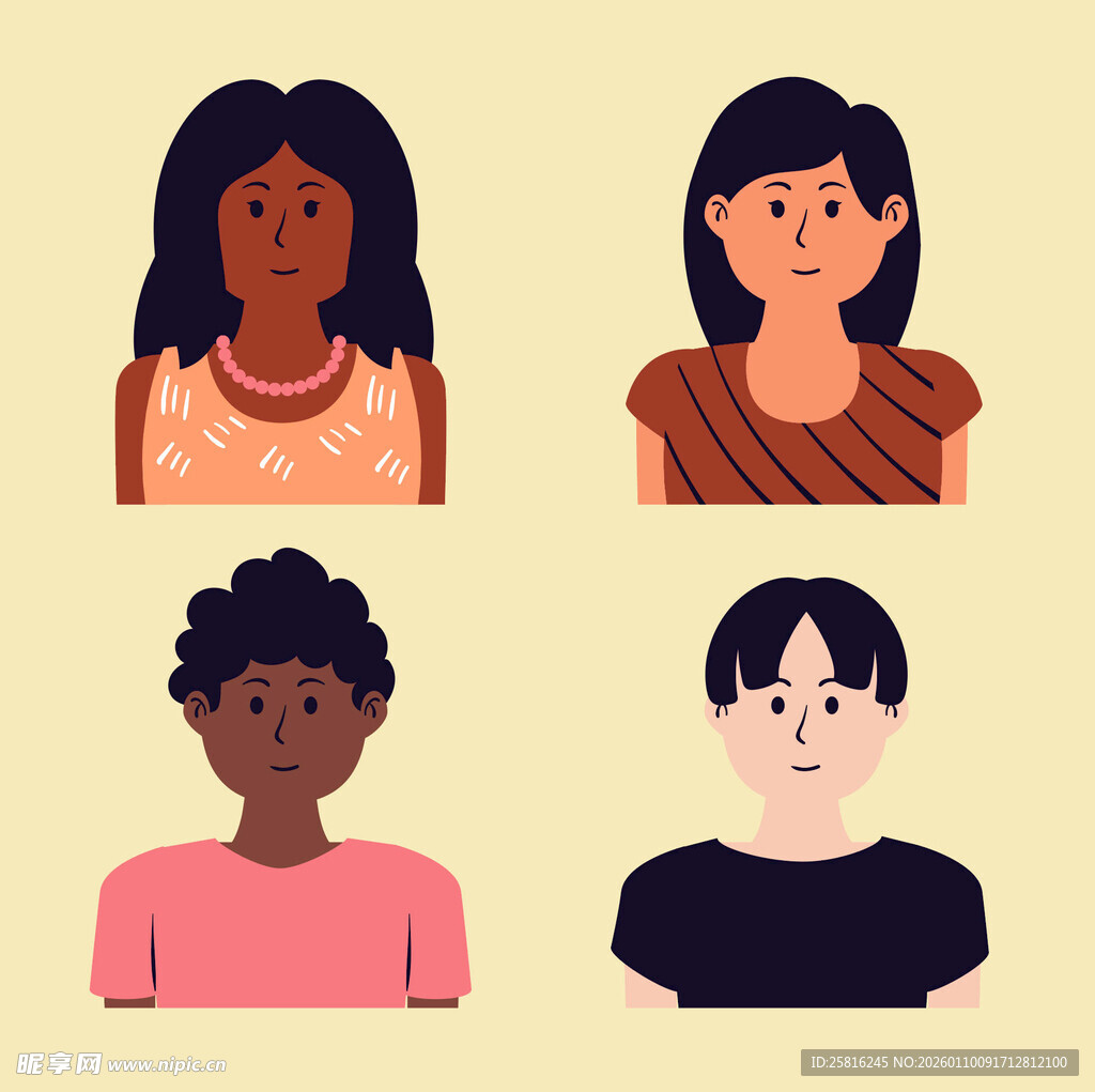 多样人物头像插画