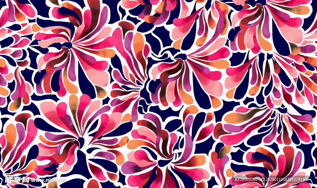 花卉 图案 色彩 绚丽