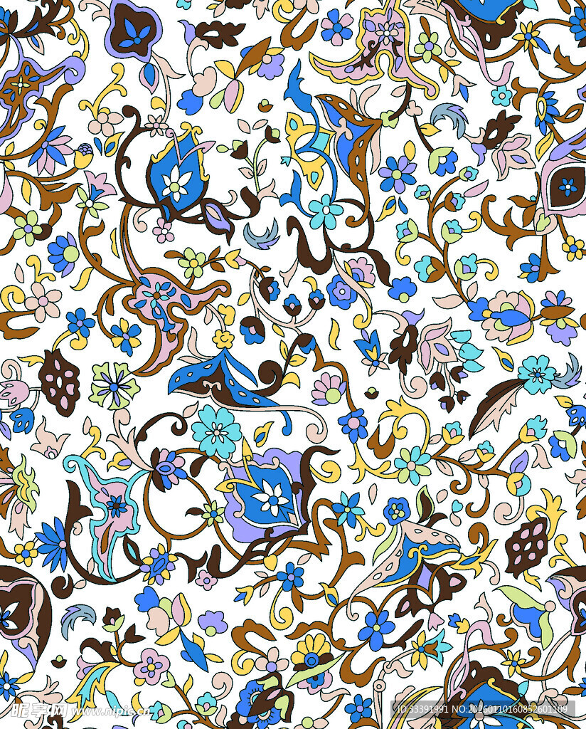 多彩花卉  纯色