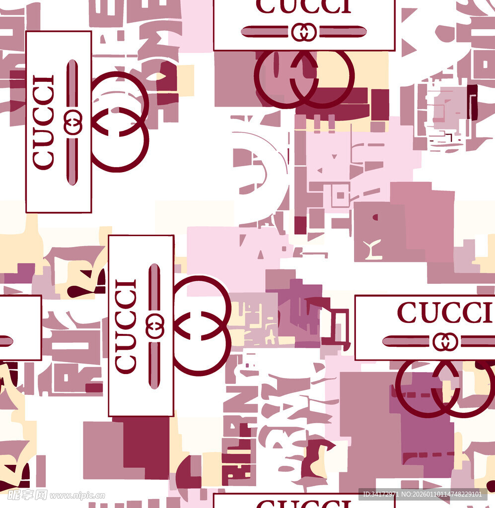 古驰品牌图案纹理设计图