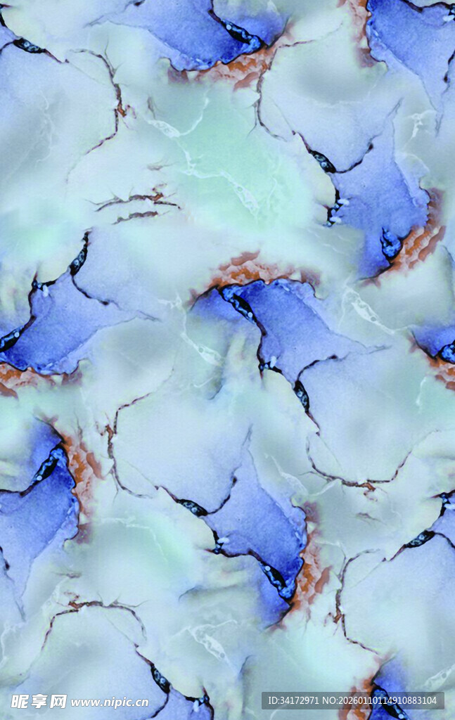 蓝白抽象花纹图案