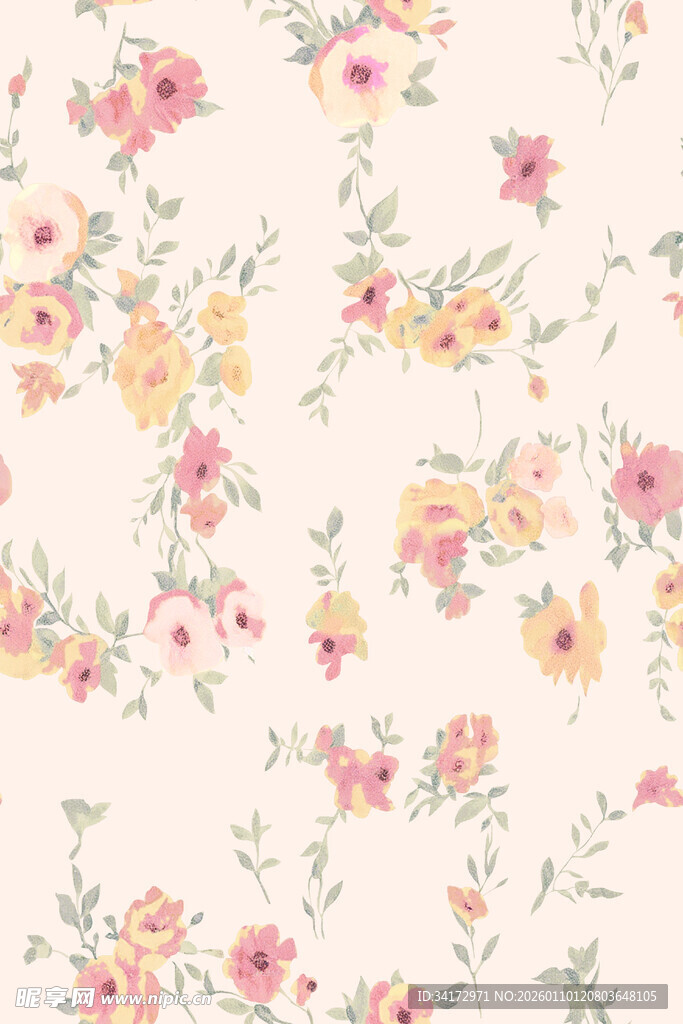 清新花卉图案背景纹理