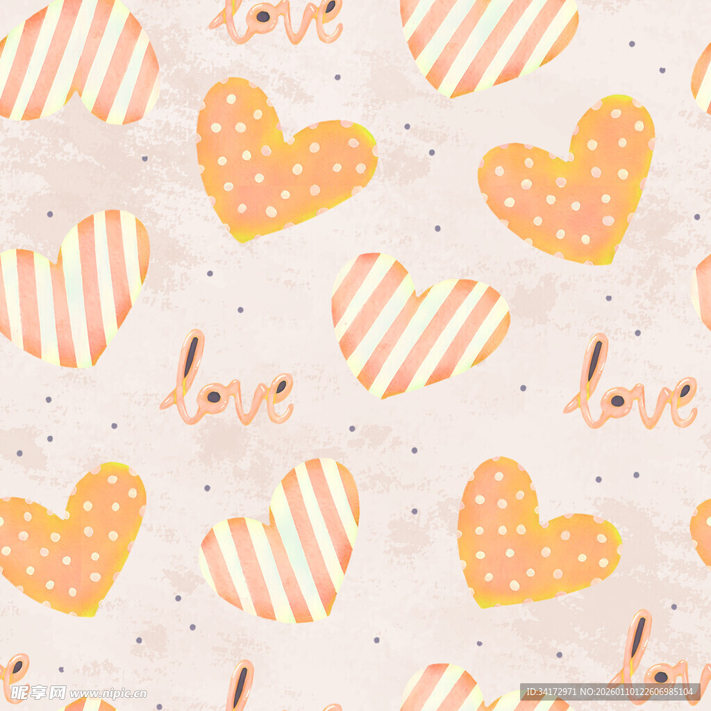 爱心条纹浪漫图案背景