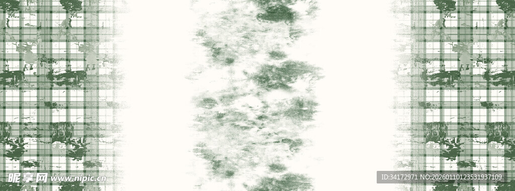 绿色花卉格子图案背景