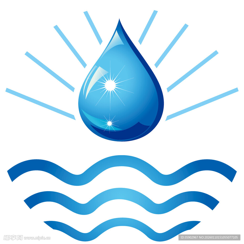 水滴与波浪的灵动图标