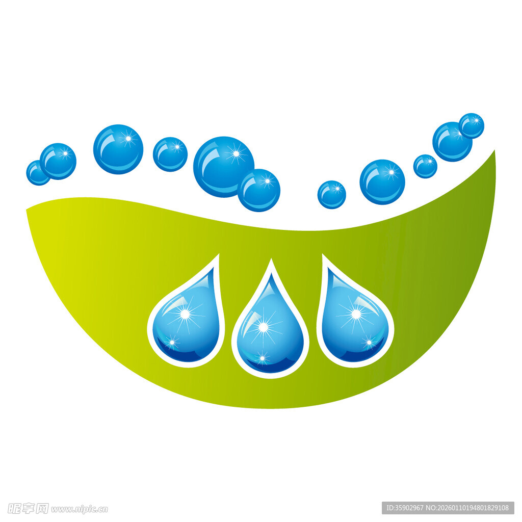 水滴与气泡的清新图标