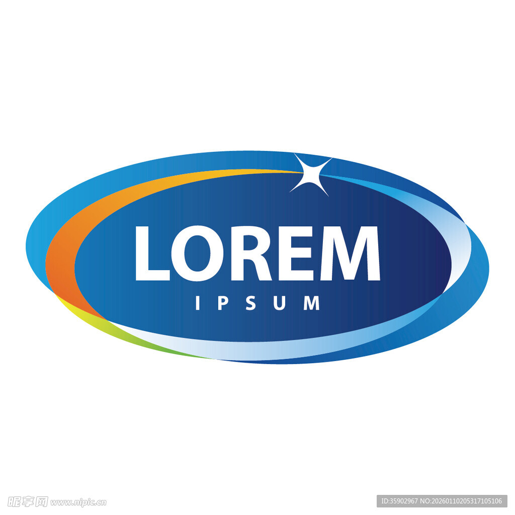 蓝色圆形企业标志设计