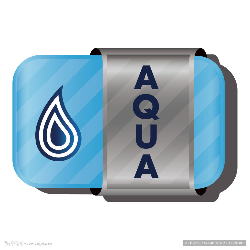 蓝色水滴样式AQUA图标