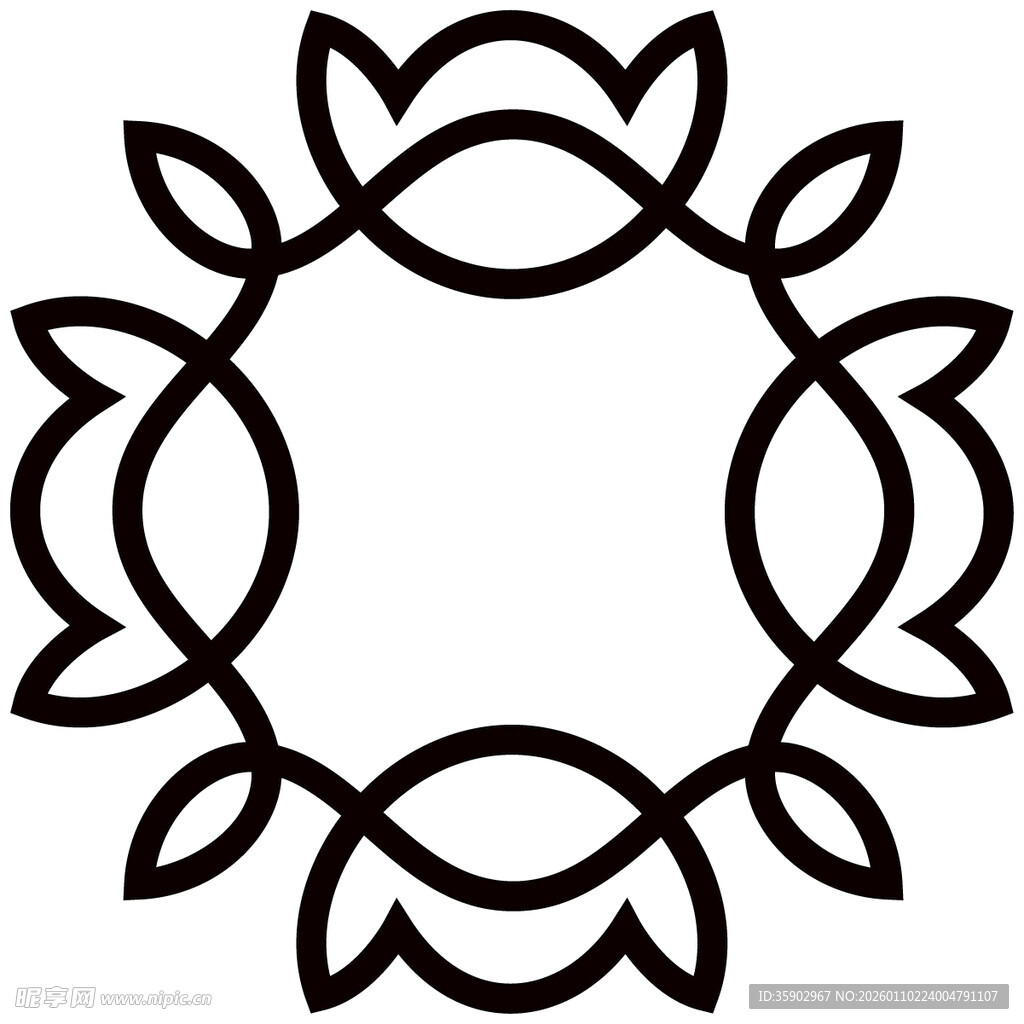 简约圆形几何装饰图案