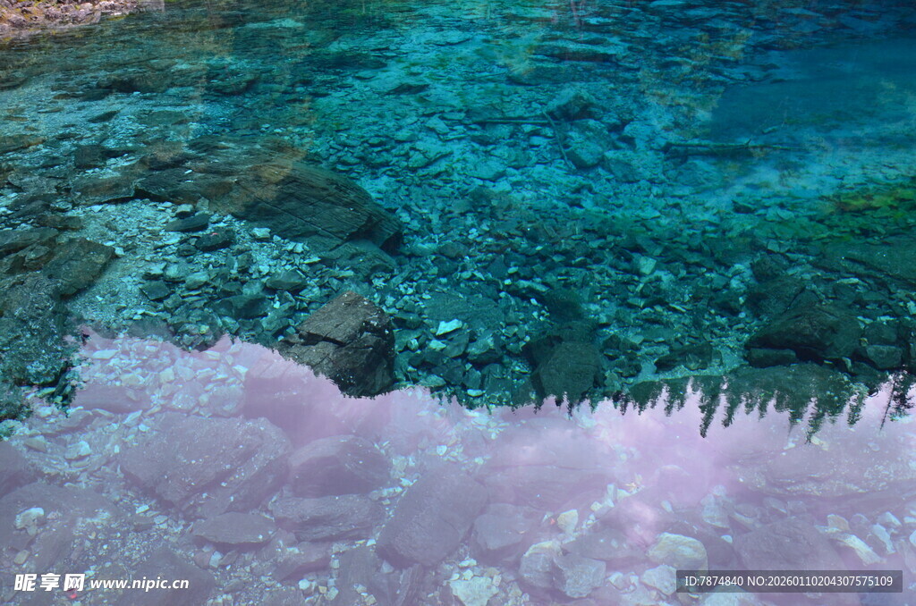 清澈海底的梦幻水下景观