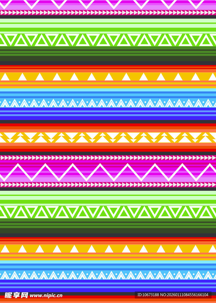 多彩民族风条纹图案背景