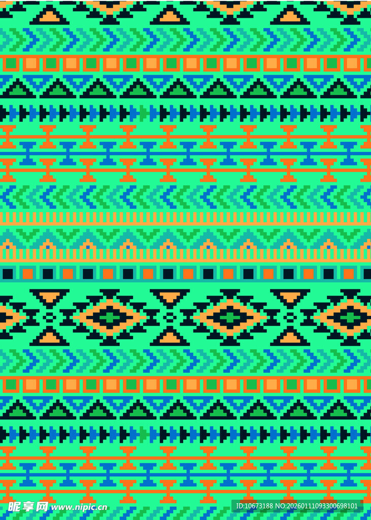 多彩几何民族风图案纹理