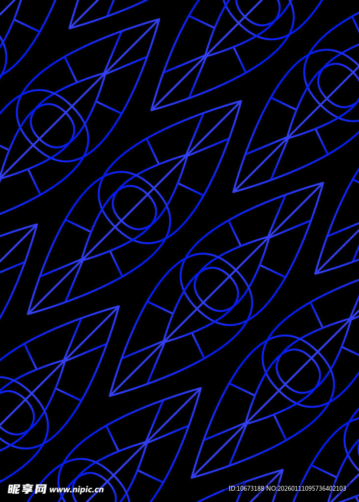 蓝色几何线条抽象图案