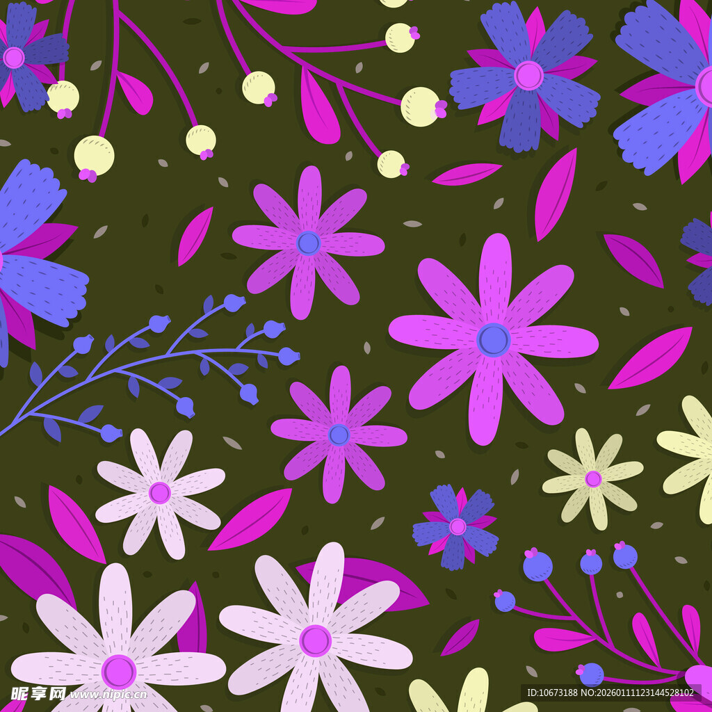 多彩花卉图案背景